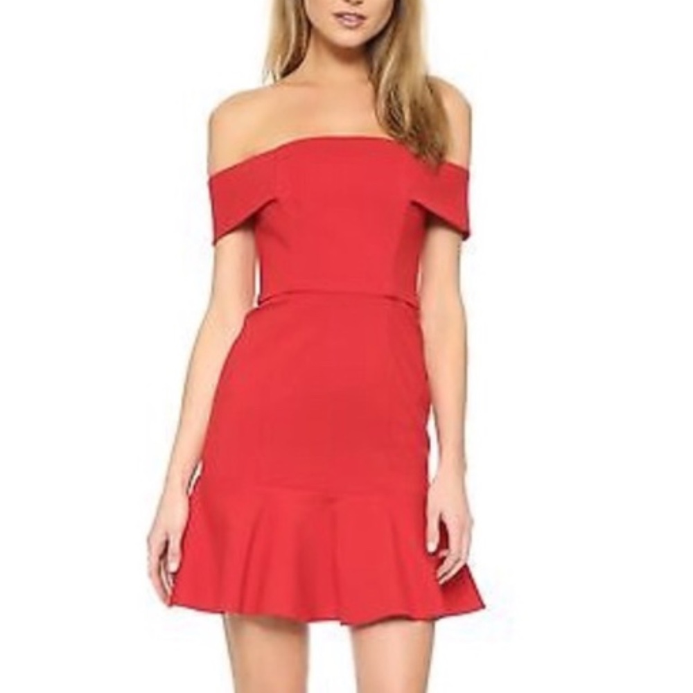 NWT n/Nicholas Red Off Shoulder Mini Dress